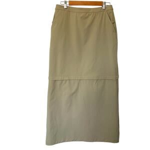 Valerie Stevens Sport Womens Sz 8 Khaki Maxi Zip Off Convertible Straight Skirt1
